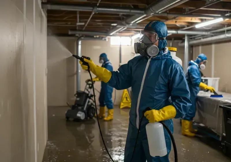 Basement Sanitization and Antimicrobial Treatment process in Oak Ridge, NC