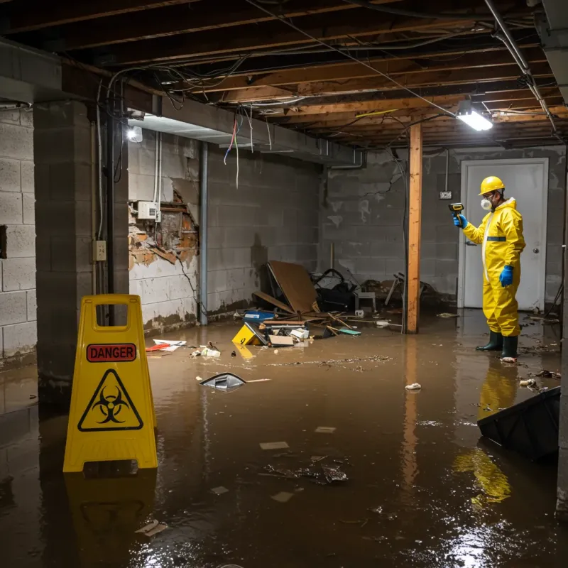 Flooded Basement Electrical Hazard in Oak Ridge, NC Property